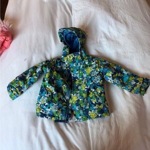 Burton kids dryride size 3t animal owl print themed snow jacket winter full zip